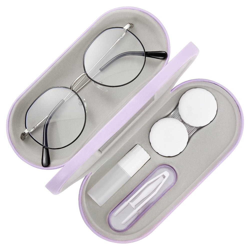 MoKo double eyeglass case in lilac front view