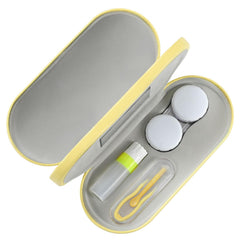 MoKo double eyeglass case in yellow with 2-in-1 design for glasses and contact lenses.