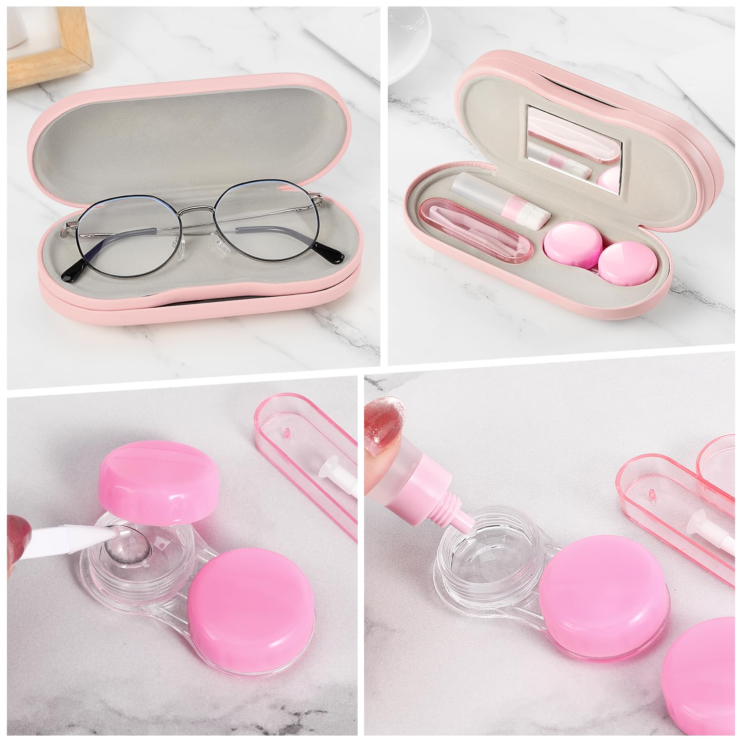 Protective soft lining and pink leather exterior