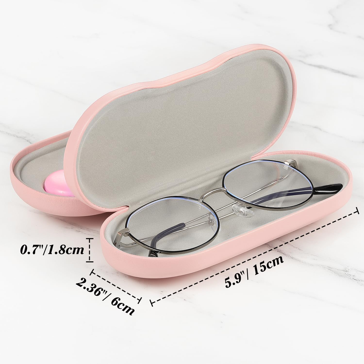 Compact travel-friendly MoKo eyeglasses and contact lens case, pink