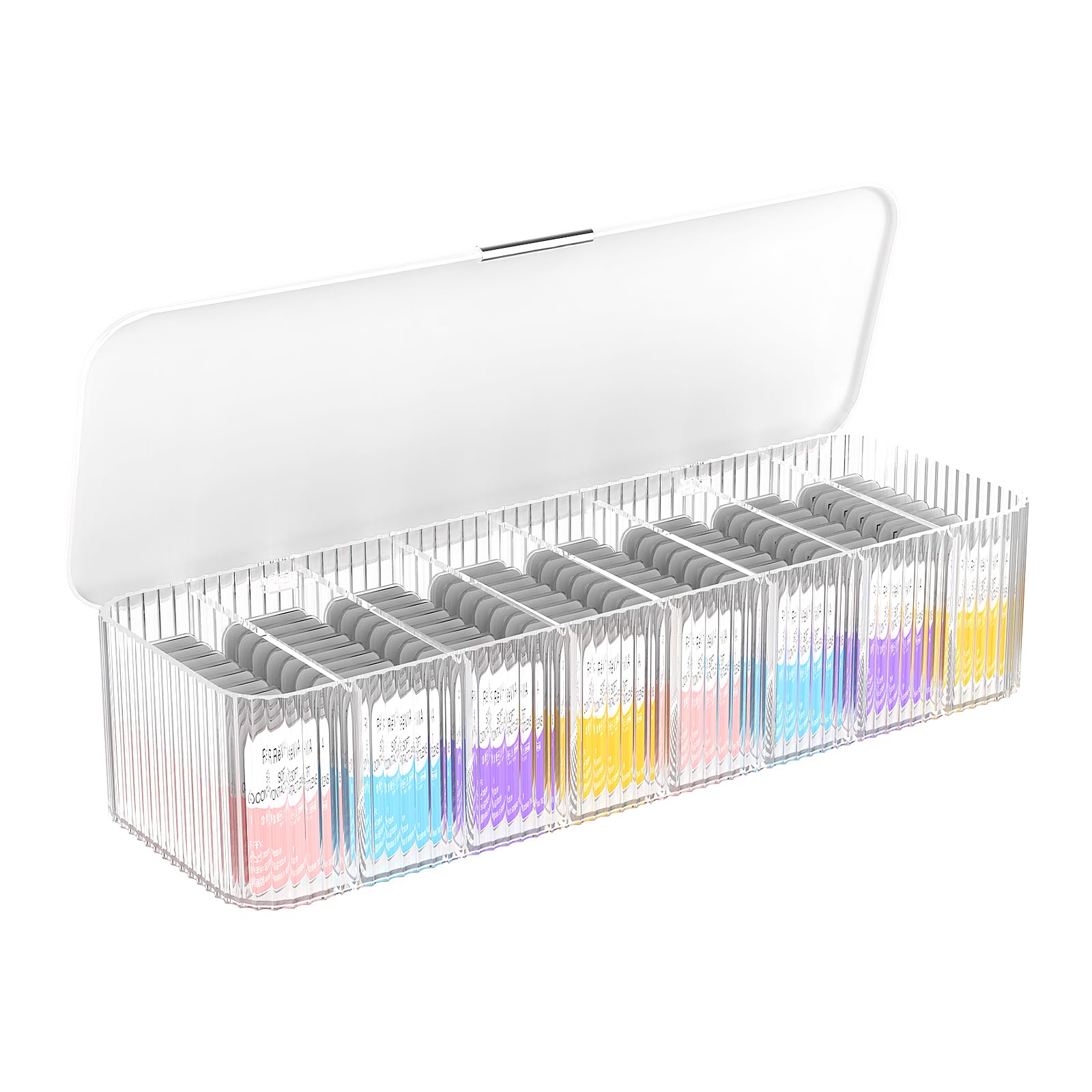 MoKo clear and white contact lens storage case with eight compartments