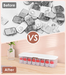 Transparent lid design allowing easy viewing of lenses
