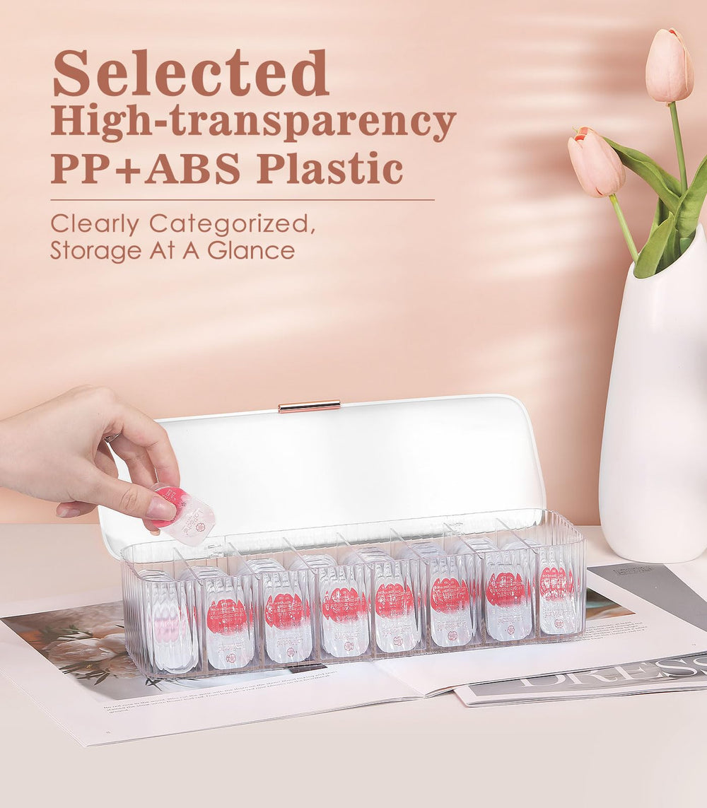 Lenses organized in separate grid compartments by prescription