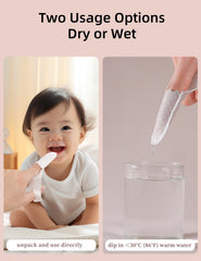 Individually packaged finger toothbrush for hygiene and travel