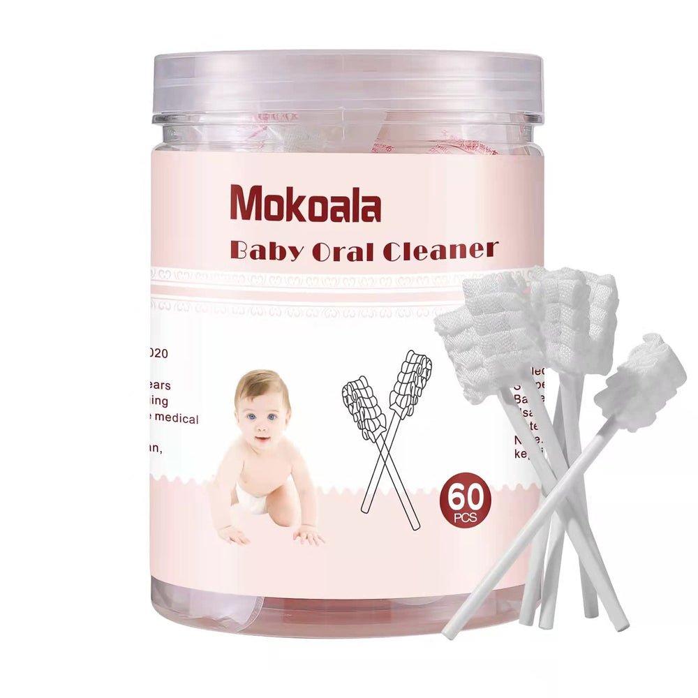 Mokoala baby tongue cleaner and toothbrush in packaging
