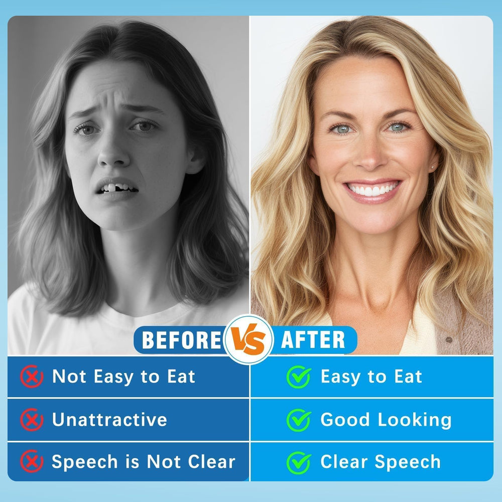 Upper and lower silicone dentures