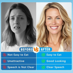Upper and lower silicone dentures