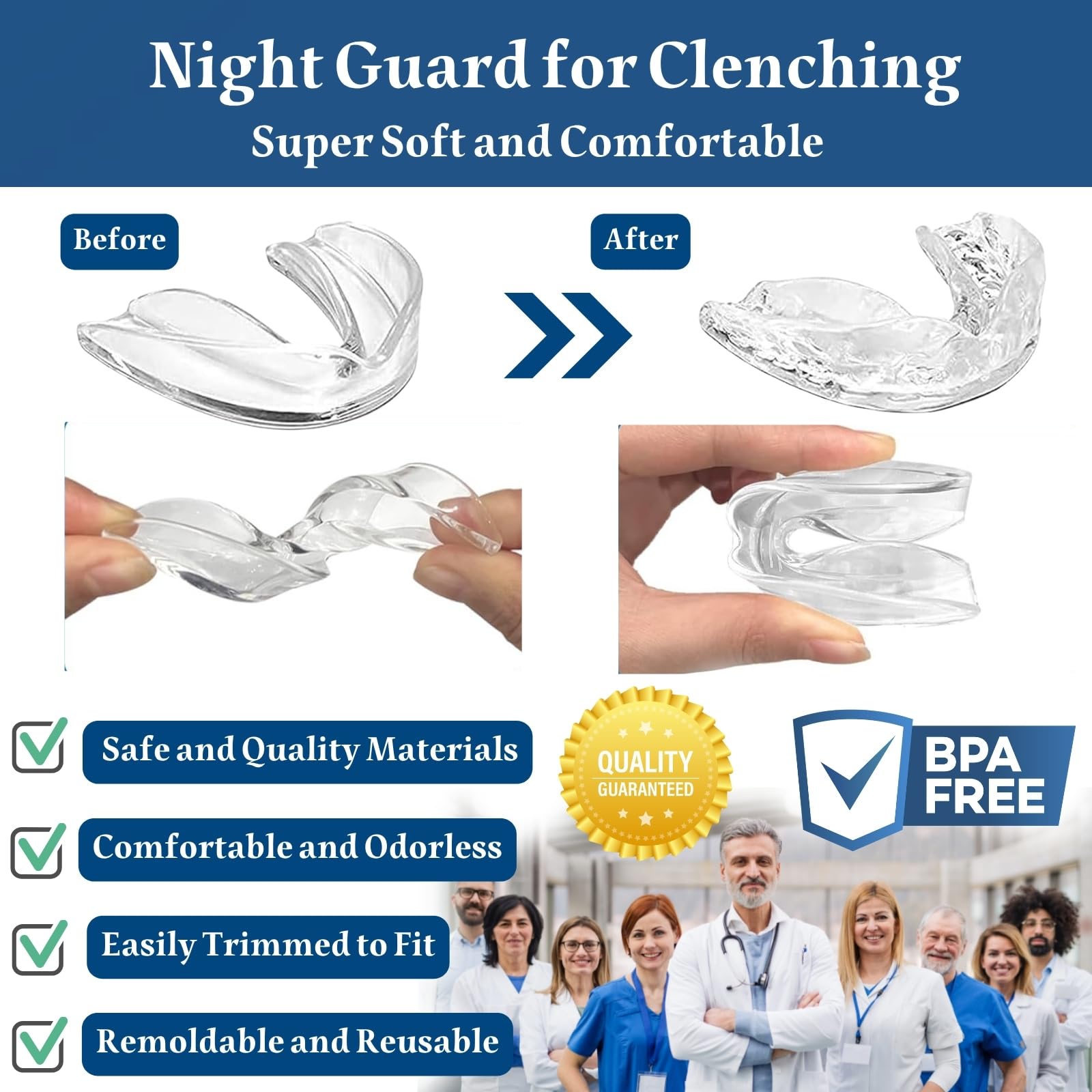 Moldable dental mouth guard
