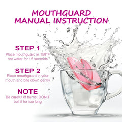 Moldable night guard being fitted to teeth