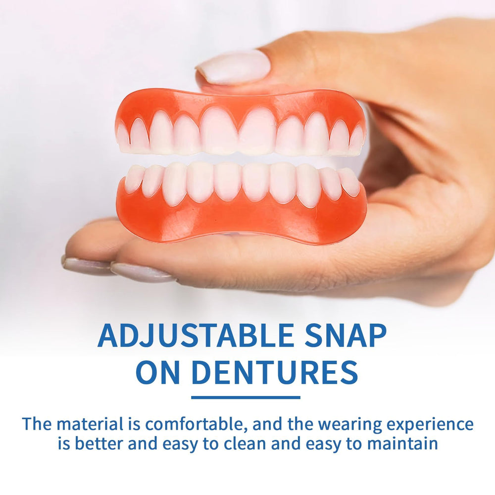 Dentures being molded by soaking in hot water