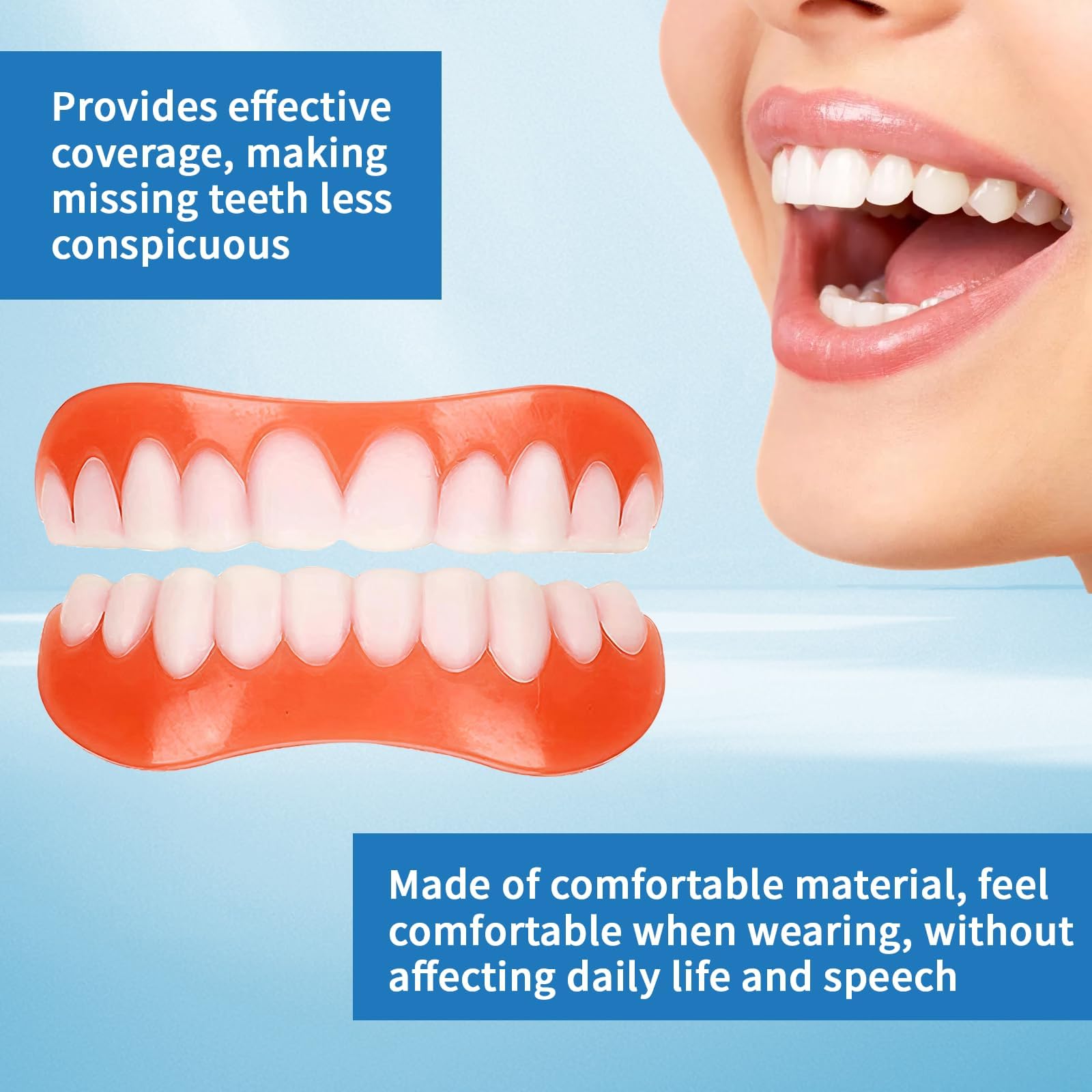 Dentures being rinsed for cleaning