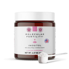 Molecular Fertility tub front view showing label and clean formula benefits