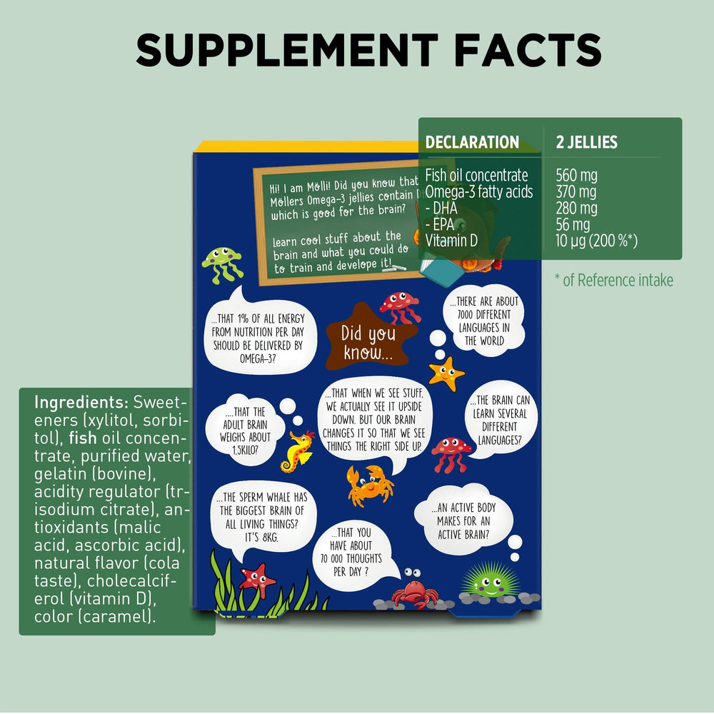 Cola-flavor Omega-3 jelly for children