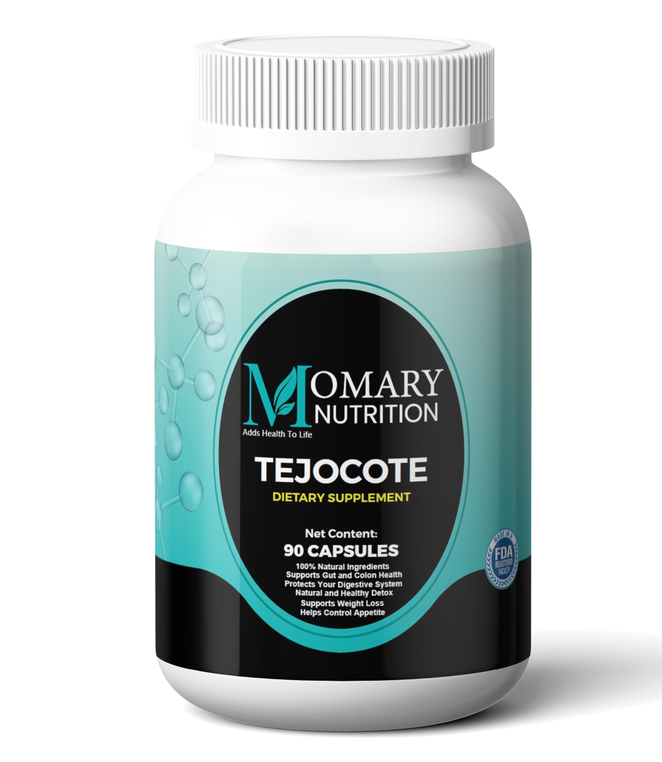 Momary Nutrition Tejocote Root bottle highlights detox-support packaging.