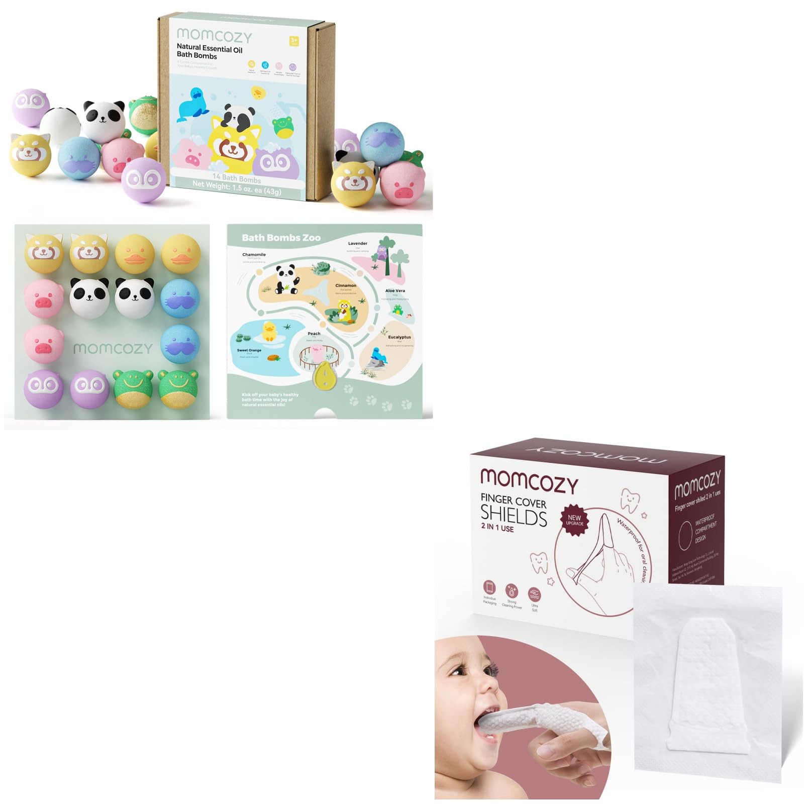 Momcozy silicone baby finger toothbrush
