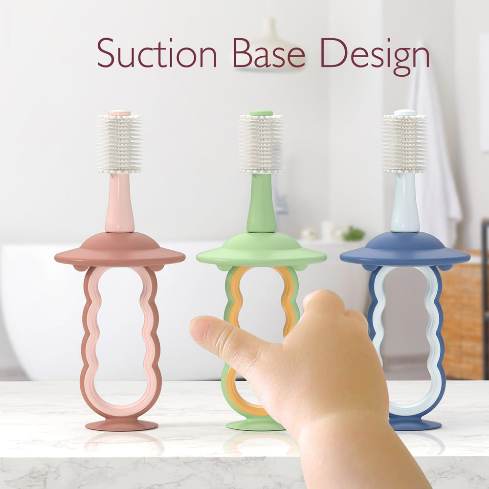 Anti-swallowing feature with rounded pad under brush head