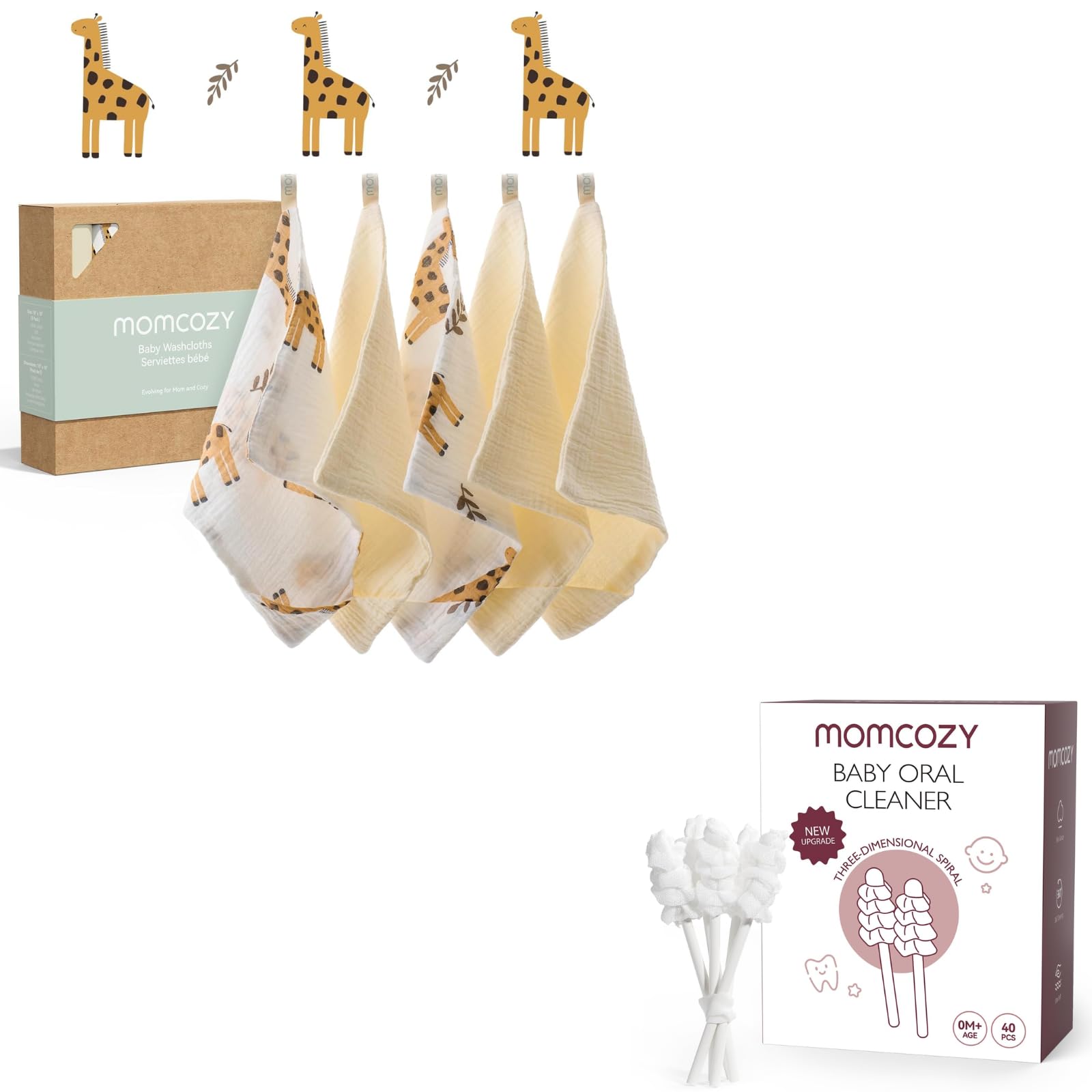 Momcozy baby washcloths with 4-layer thick design close-up