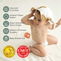 Soft 100% cotton texture of Momcozy baby washcloths