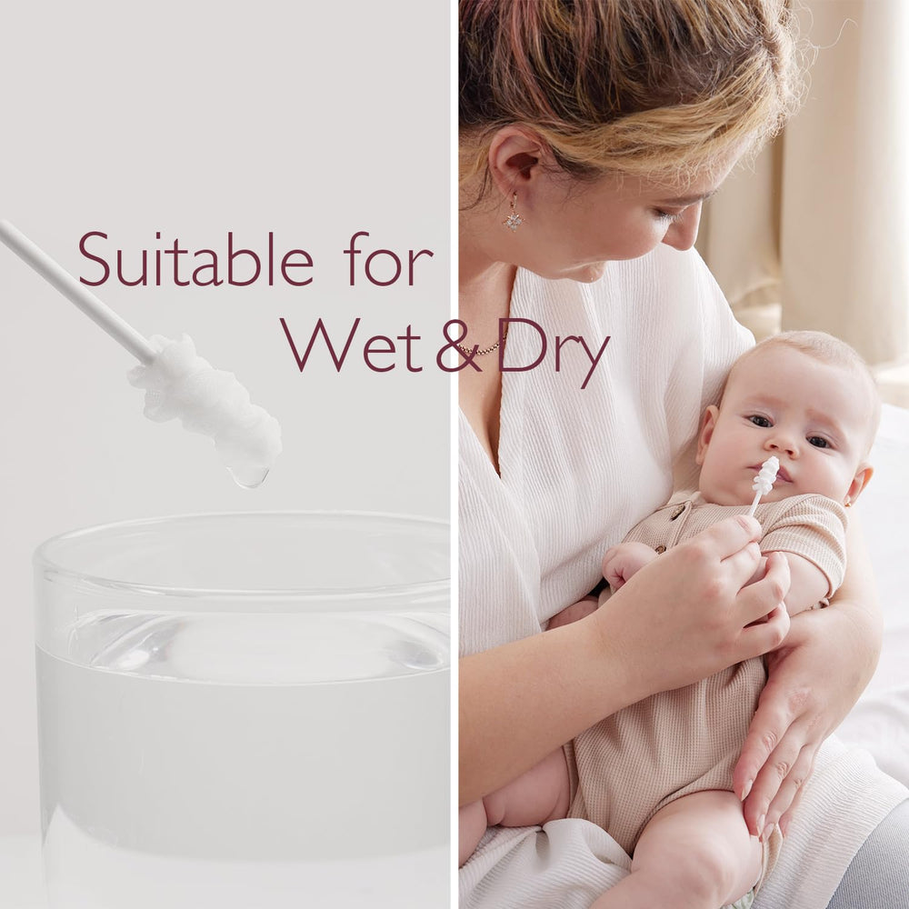 Dual-head silicone finger toothbrush for babies
