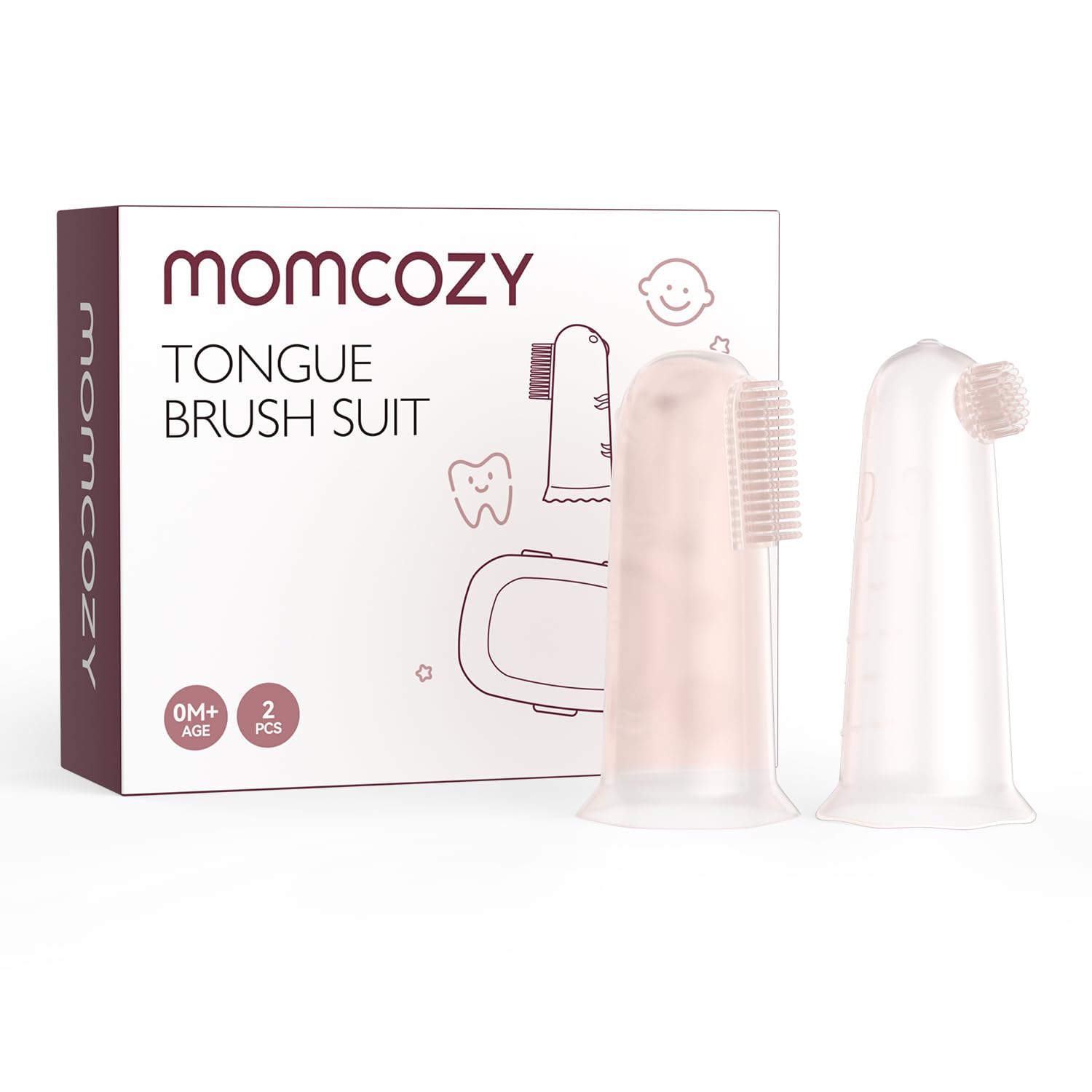 Momcozy silicone finger toothbrush for baby – front view