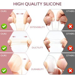 Ultra-soft silicone finger toothbrush material close-up