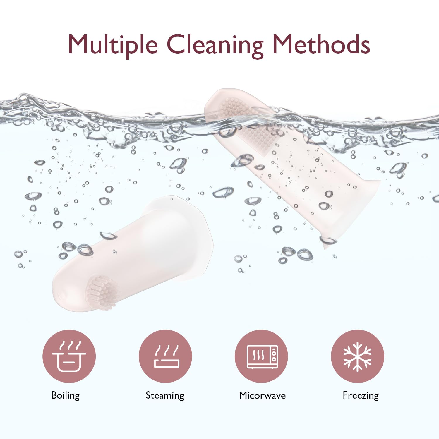 2-pack silicone finger toothbrush for infant teething