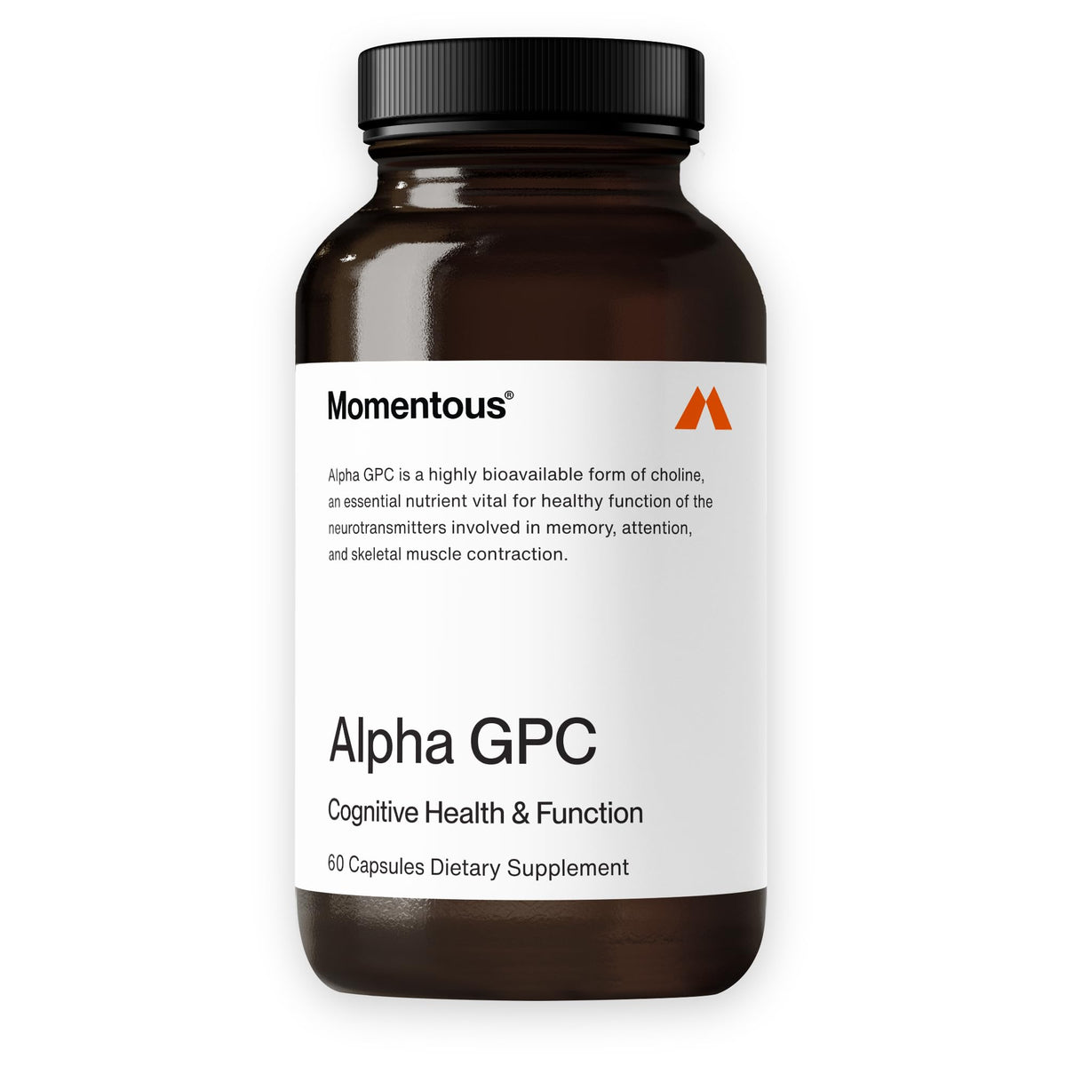 Momentous Alpha GPC Supplement bottle – front view