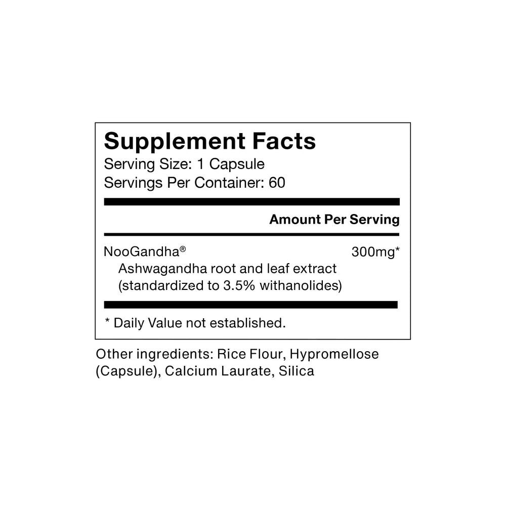 Vegan and gluten-free icons on Momentous Ashwagandha label