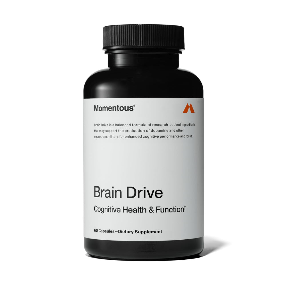 Momentous Brain Drive bottle with label clearly visible