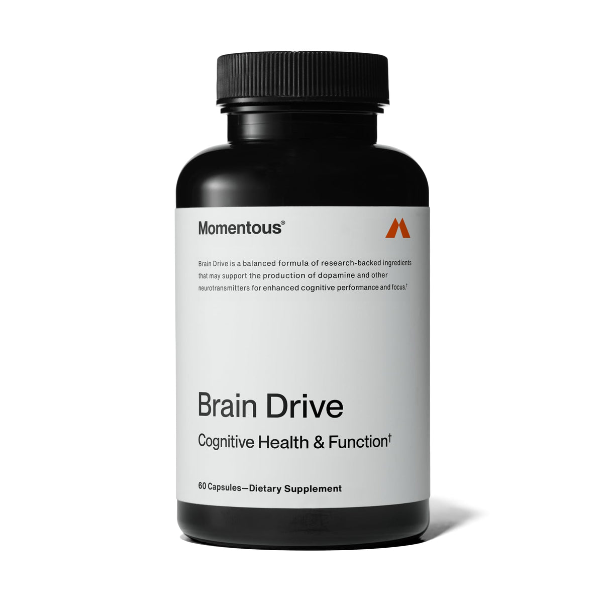 Momentous Brain Drive bottle with label clearly visible