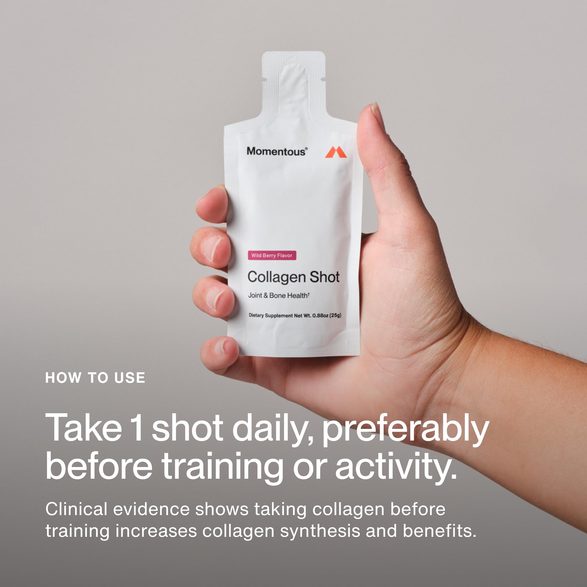 NSF Certified for Sport badge on Momentous Collagen Shot