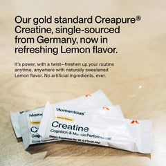 Single-serve lemon Creatine packet from Momentous