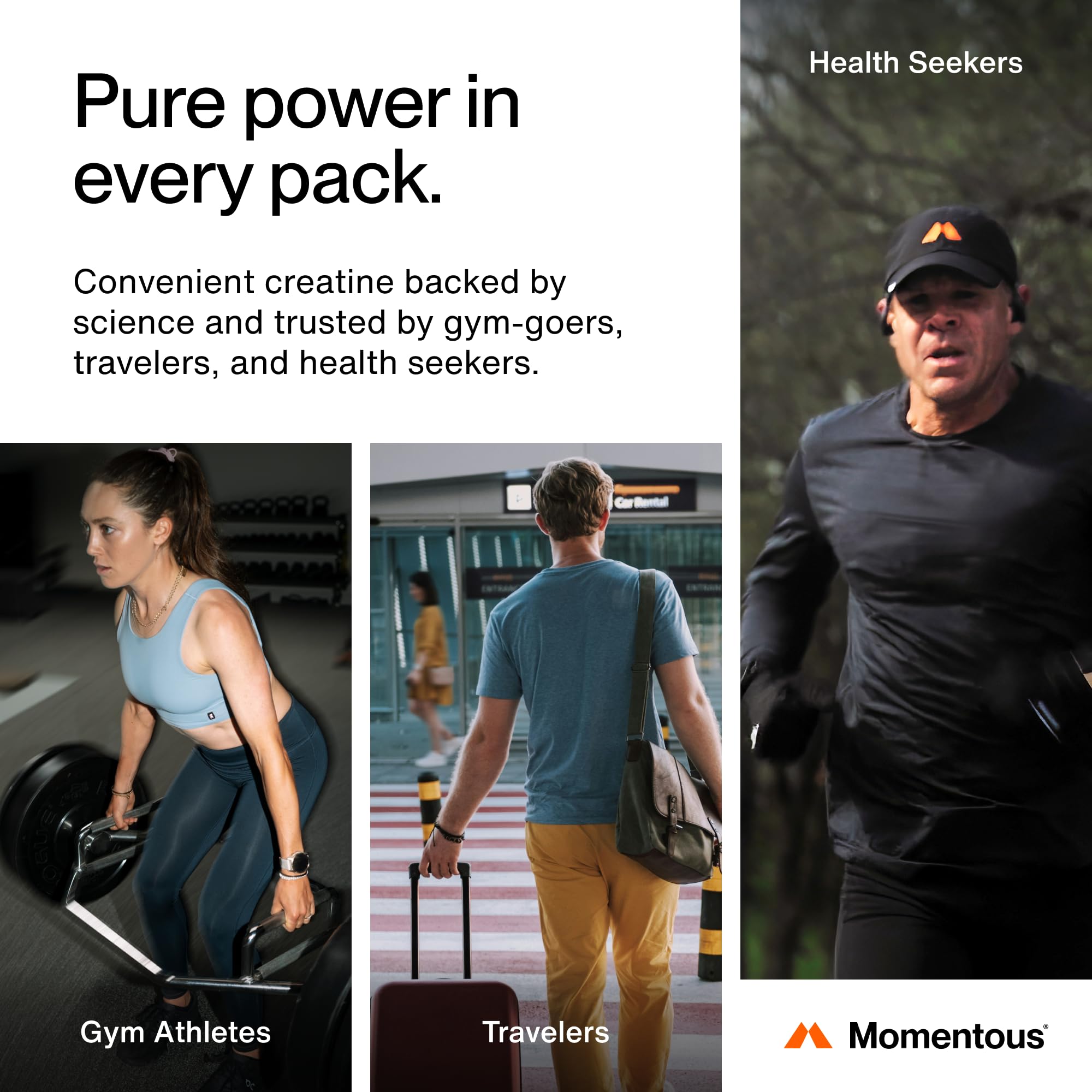 Momentous Creatine Monohydrate packaging and label