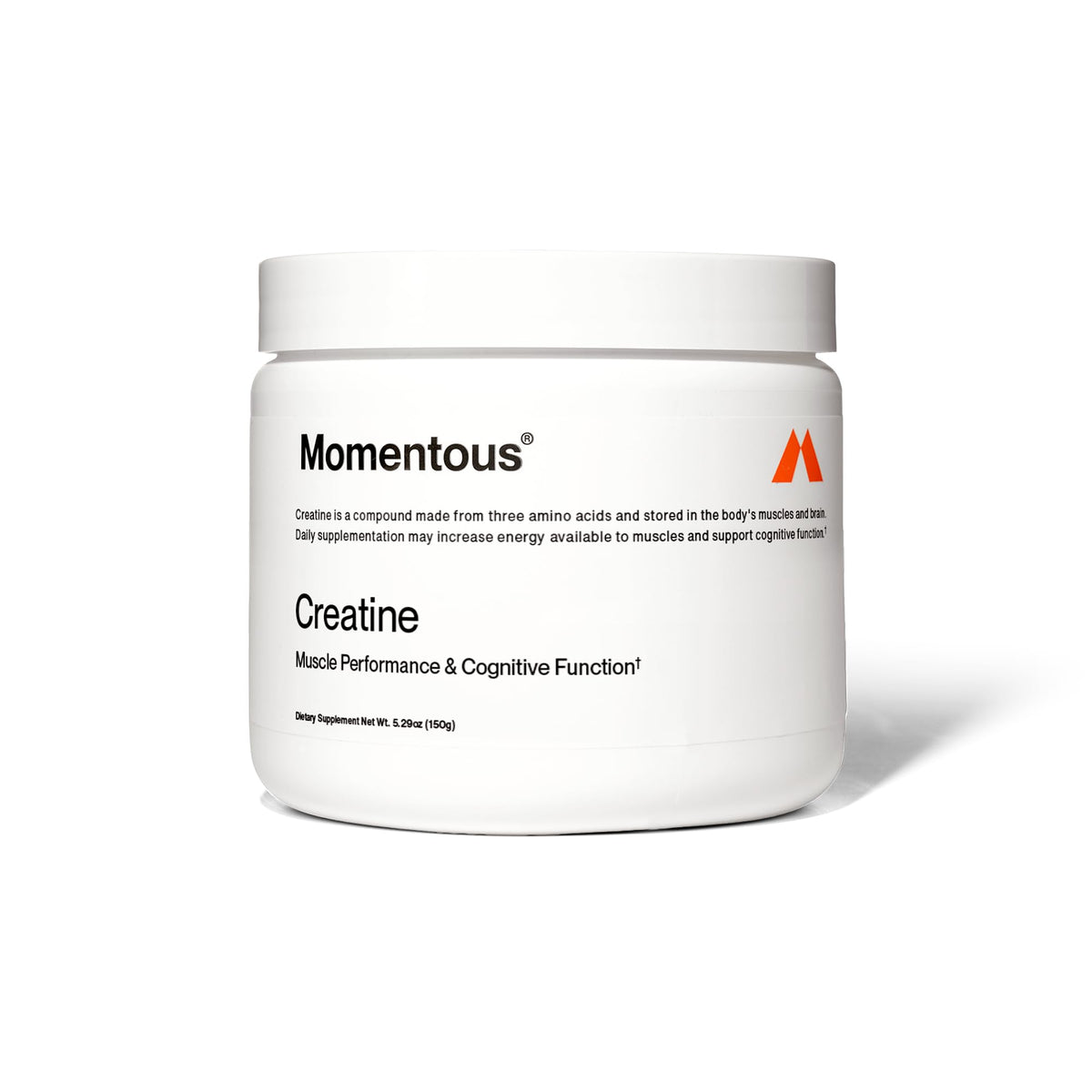 Front view of Momentous Creatine Monohydrate powder