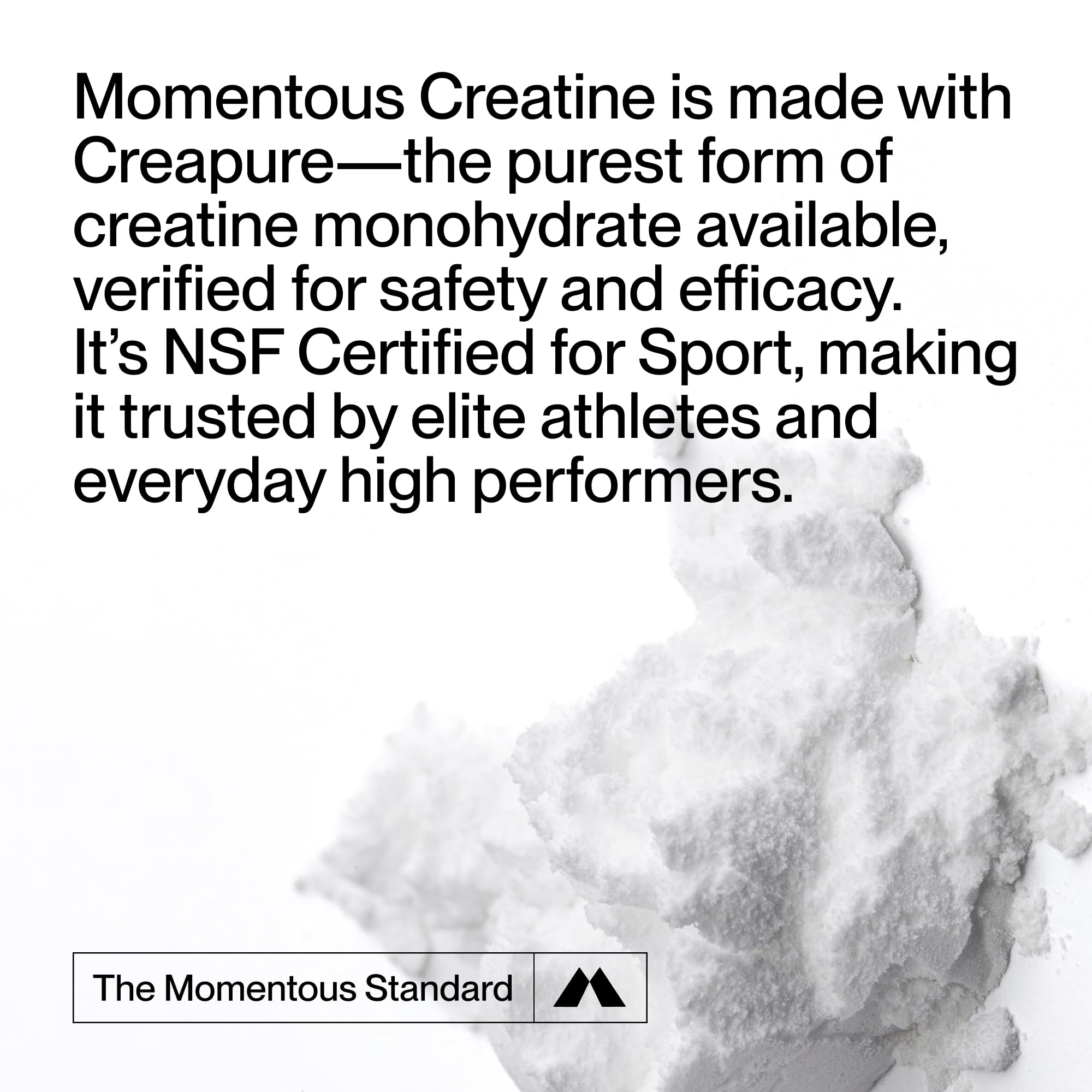 Scoop of Momentous Creatine Monohydrate powder