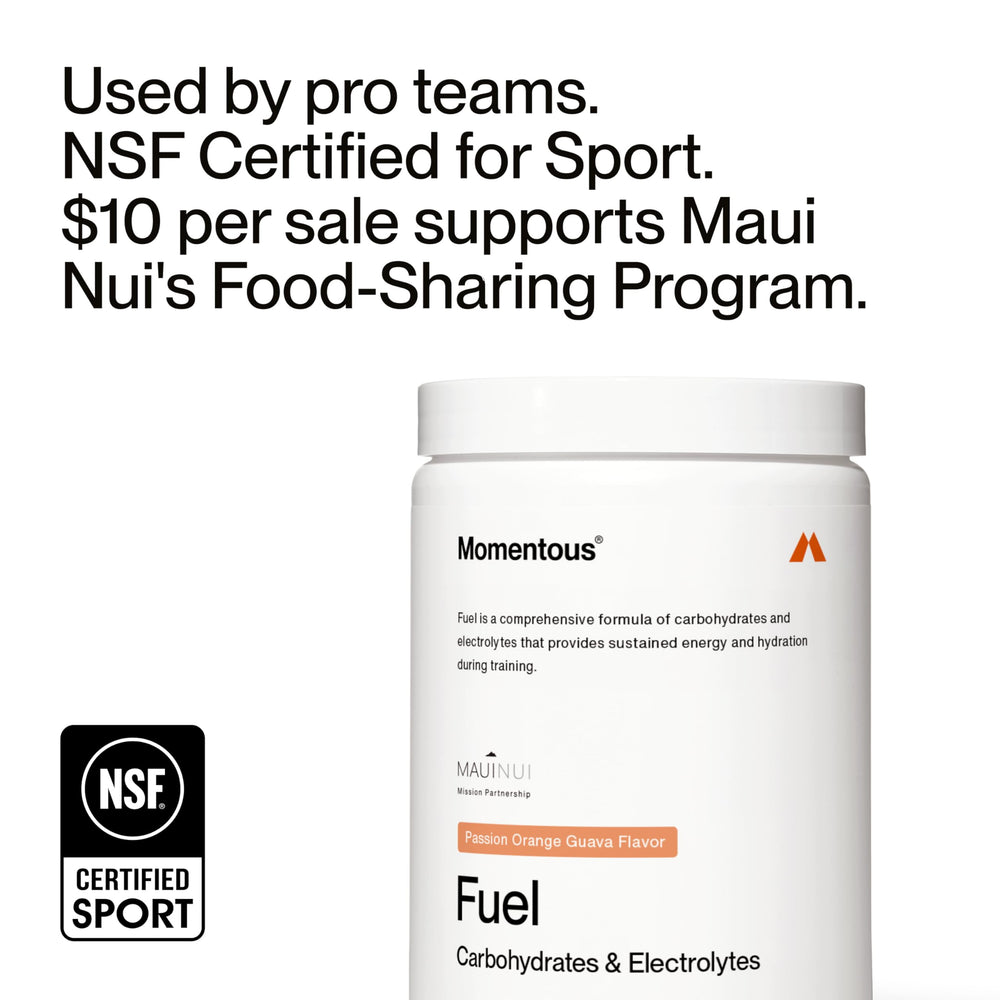 Momentous Fuel electrolytes icons on packaging communicating hydration support