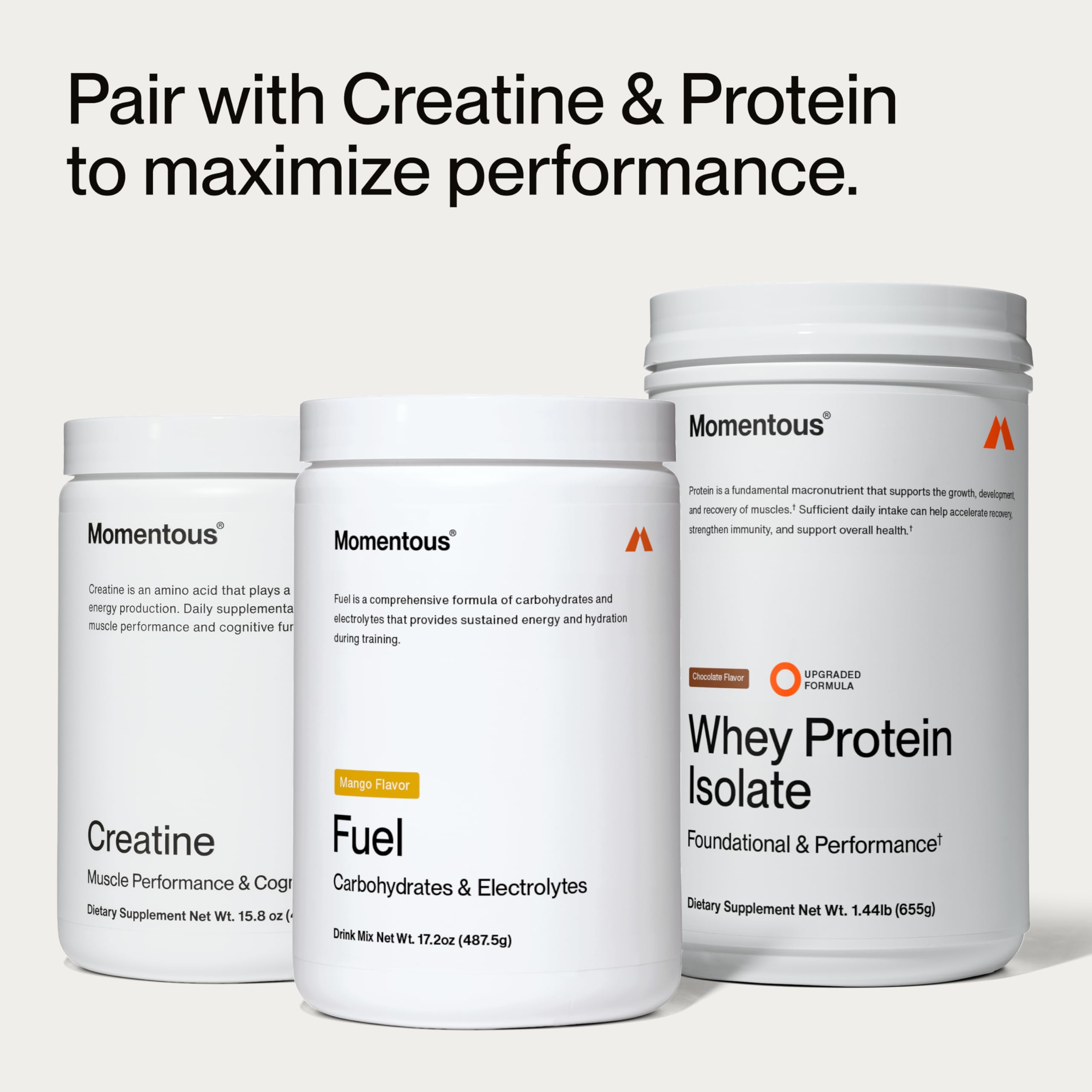 NSF Certified for Sport badge on Momentous Fuel