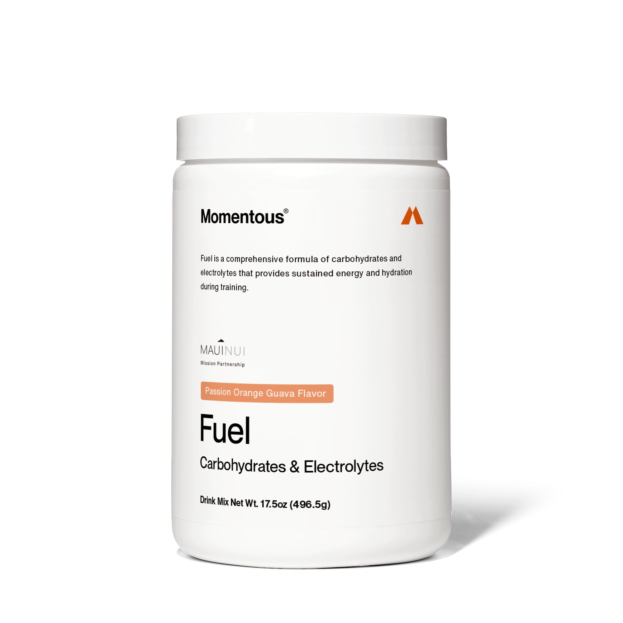 Momentous Fuel Passion Orange Guava powder with scoop