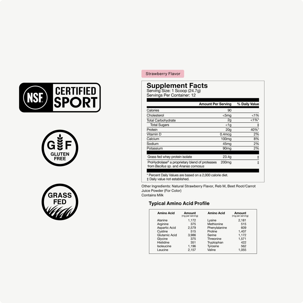 Lifestyle shot of a strawberry whey protein shake being prepared