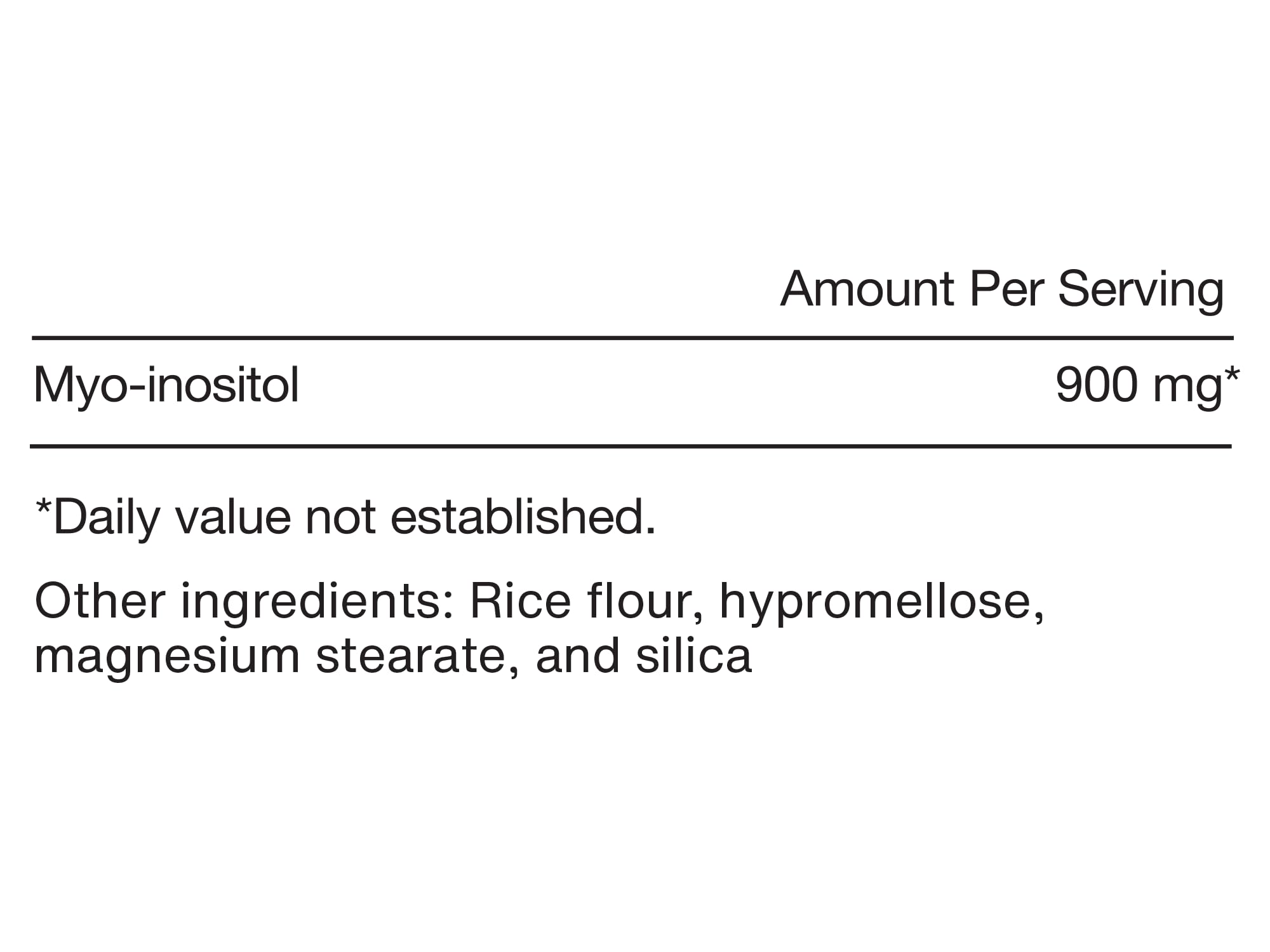 Label close-up of Momentous Inositol supplement