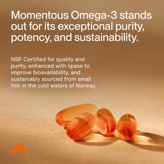 Close-up of Momentous Omega-3 label showing EPA+DHA