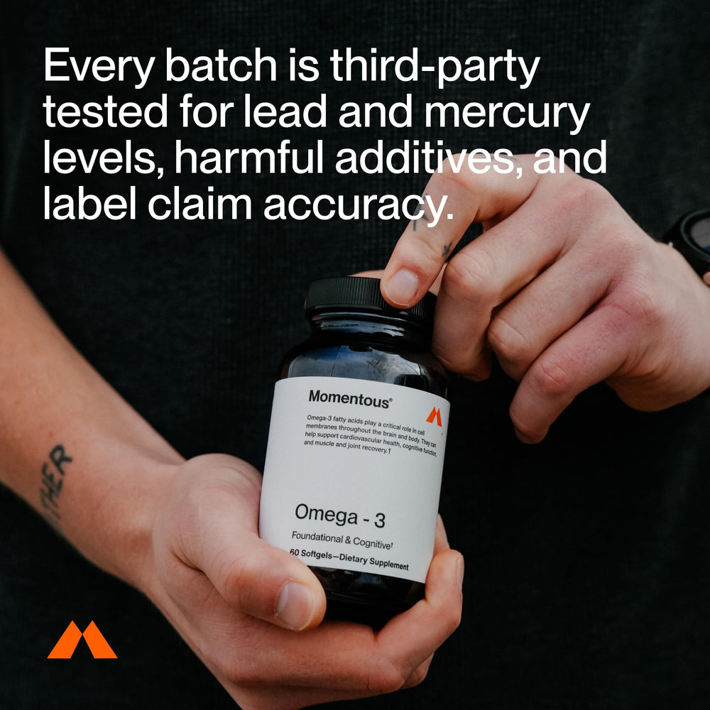 NSF Certified for Sport badge on Momentous packaging