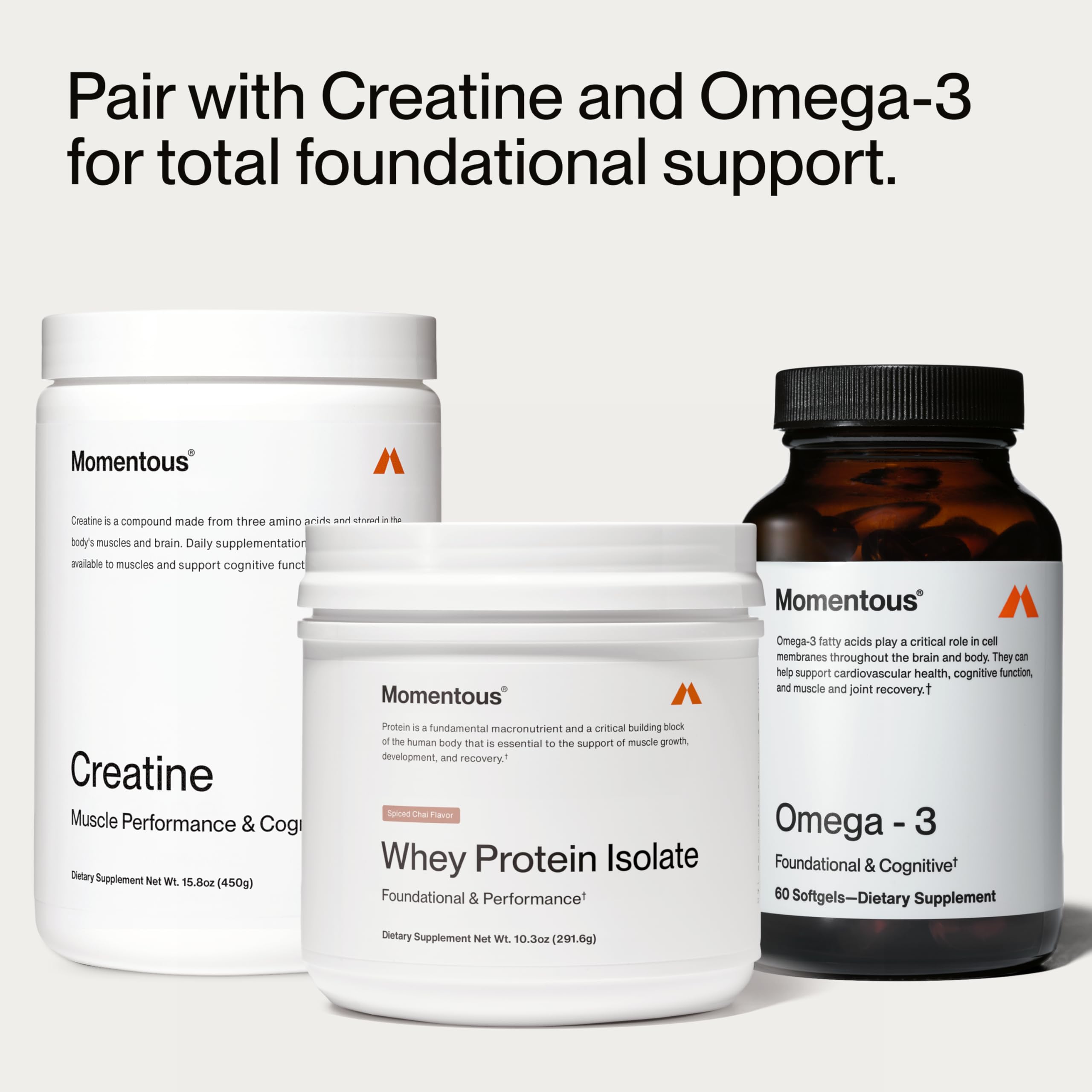 Momentous packaging may vary while delivering high-quality whey protein