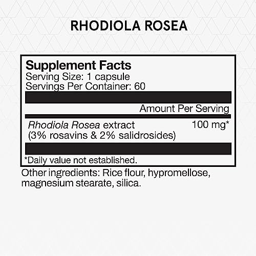 Rhodiola Rosea root extract capsules close-up
