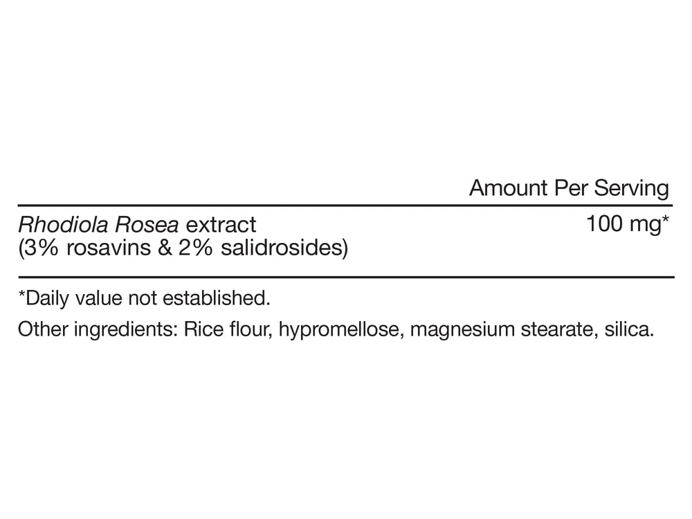 Front packaging of Momentous Rhodiola Rosea with 60 servings