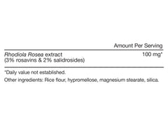Front packaging of Momentous Rhodiola Rosea with 60 servings