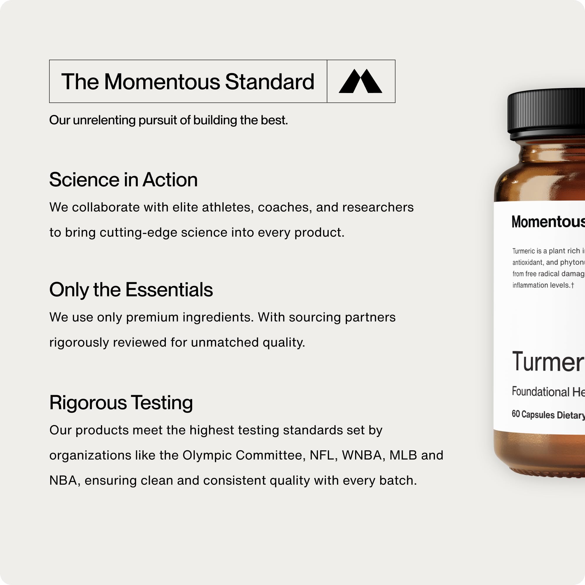 Gluten-free label on Momentous Turmeric packaging