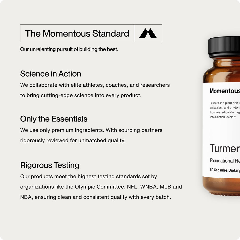 Gluten-free label on Momentous Turmeric packaging