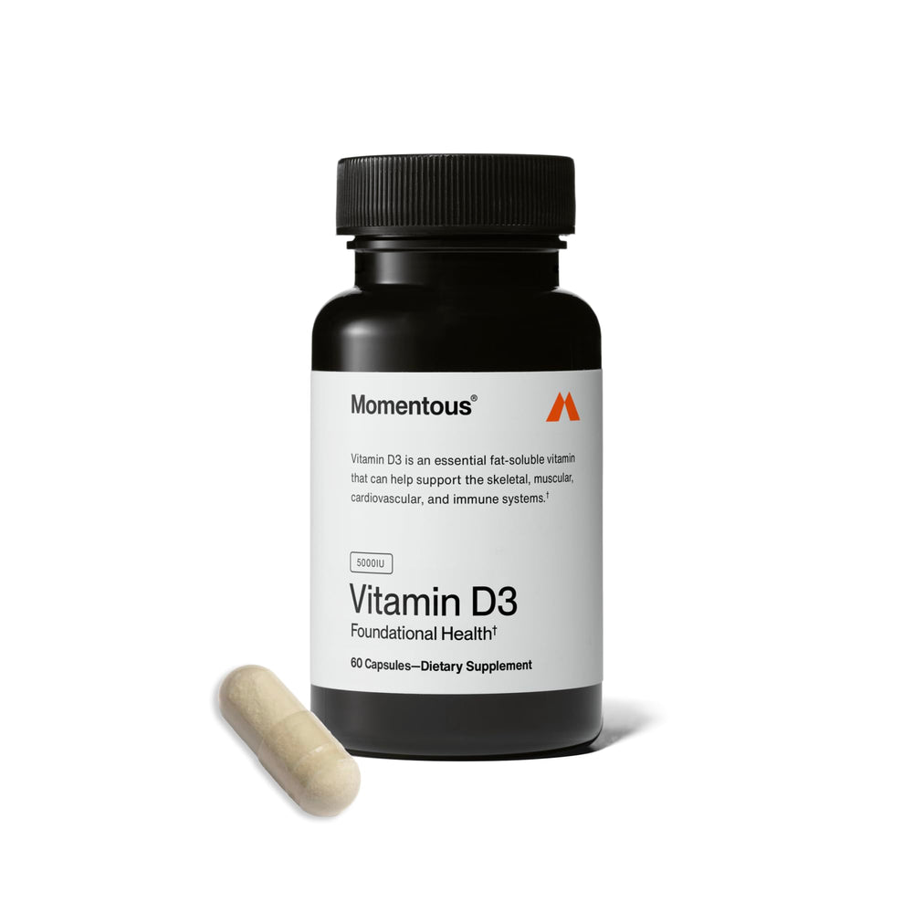 Momentous Vitamin D3 5000 IU capsules bottle