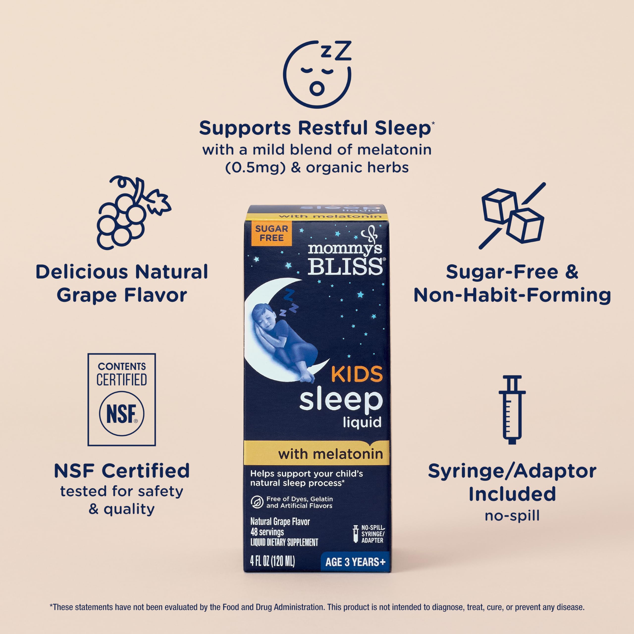 Close-up of the grape flavor label on Mommy's Bliss bottle